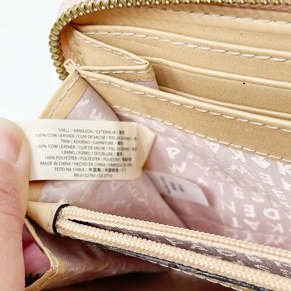 Kate Spade Light Pink Neda Wellesley Leather Wallet Zip Top Closure Zip Pockets